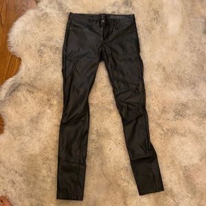 Black pleather skinny pants